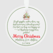 Baby’s First Christmas Ornament – Snowman Keepsake オーナメント (裏面)