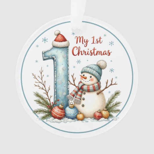 Baby’s First Christmas Ornament – Snowman Keepsake オーナメント (正面)