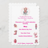 Baby’s First Christmas – Personalised & Editable K 招待状 (正面/裏面)