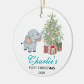 Baby’s First Christmas Personalized Elephant セラミックオーナメント (左)