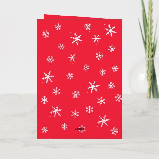 Baby`s First Christmas Red Santa Hat Snowflake カード (裏面)