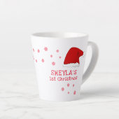 Baby`s First Christmas Santa Hat Snowflake Coffee カフェラテマグ (右アングル)