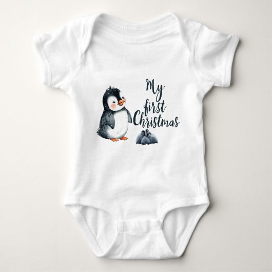 Baby’s First Christmas Shirt | Personalized ベビーボディスーツ (正面)