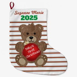 Baby’s First Christmas Teddy Bear ラージクリスマスストッキング