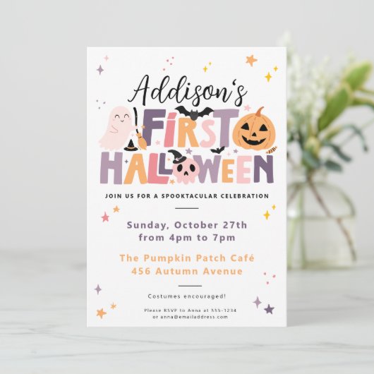 Baby’s First Halloween Birthday Invitation 招待状 (スタンド正面)