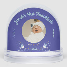Baby’s First Hanukkah Custom Photo Snow Globe