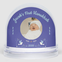 Baby’s First Hanukkah Custom Photo Snow Globe