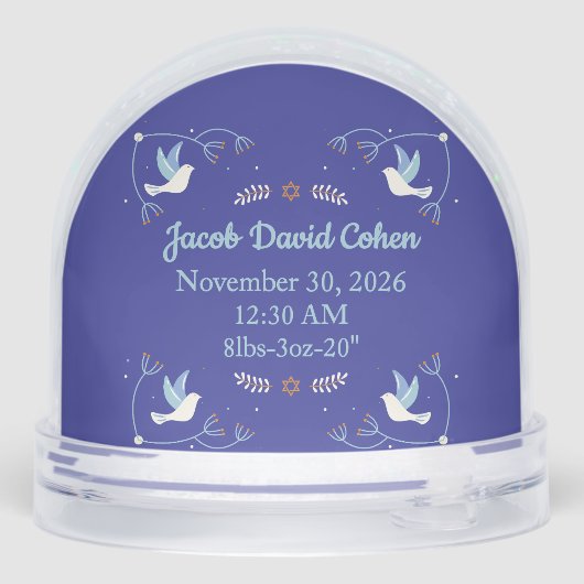 Baby’s First Hanukkah Custom Photo Snow Globe (裏面)