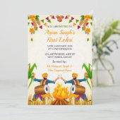 Baby’s First Lohri Invitation, Punjabi Lohri Card 招待状 (スタンド正面)