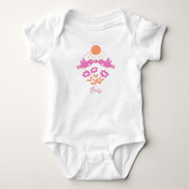 Baby’s First Spring Bodysuit – Pink Birds Daisy ベビーボディスーツ