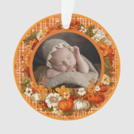 Baby’s First Thanksgiving Fall Floral Photo オーナメント