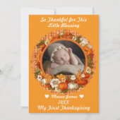 Baby’s First Thanksgiving Fall Floral Photo シーズンカード (正面)