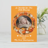 Baby’s First Thanksgiving Fall Floral Photo シーズンカード (スタンド正面)