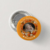 Baby’s First Thanksgiving Fall Floral Photo 缶バッジ (正面&裏面)