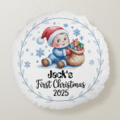 Baby’s First Xmas 2025 Round Pillow – Editable ラウンドクッション (裏面)