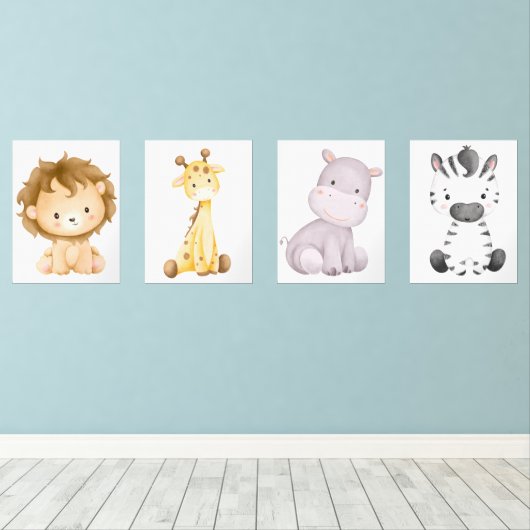 Baby Safari Animal Wall Decor (ウッドフロア)