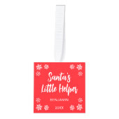 Baby Santa's Little Helper 3 Photos Red Christmas キューブオーナメント (正面)