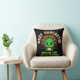 Baby Sarcastic Dragon Breathe Fire クッション