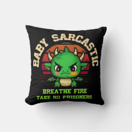 Baby Sarcastic Dragon Breathe Fire クッション
