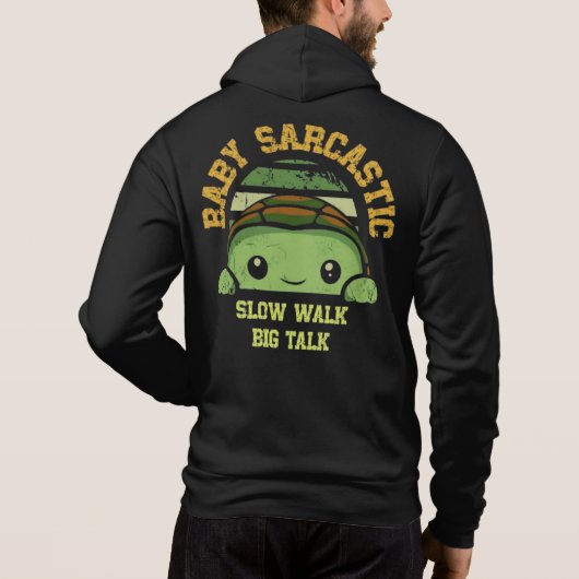 Baby Sarcastic Vintage Turtle Graphic パーカ (裏面)