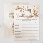 BABY SCATTERGORIES ベビーシャワーゲーム かわいいクマ 招待状 (正面/裏面)