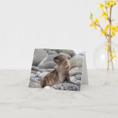 Baby Sea Lion Greeting Card カード (黄色い花)