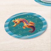 Baby Seahorse Paper Coasters ラウンドペーパーコースター (アングル)