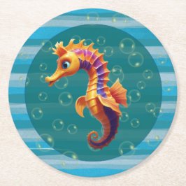 Baby Seahorse Paper Coasters ラウンドペーパーコースター