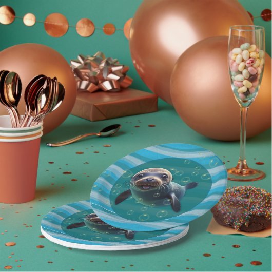 Baby Seal Paper Plate ペーパープレート (複数)