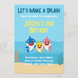 Baby Shark Birthday Invitation 招待状