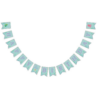 Baby Shark Themed - Happy Birthday Banner  バンティングフラッグ