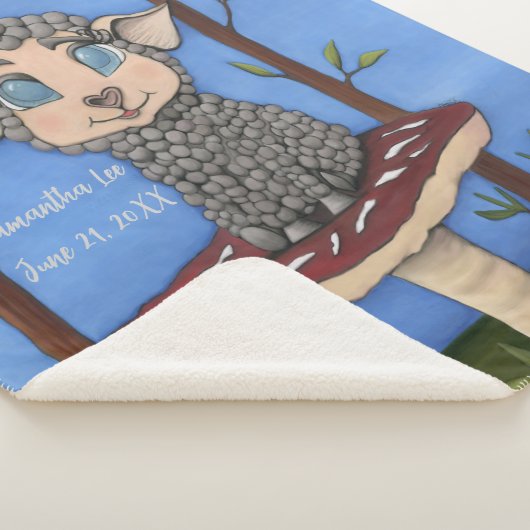 Baby Sheep on Toadstool シェルパブランケット (3/4)