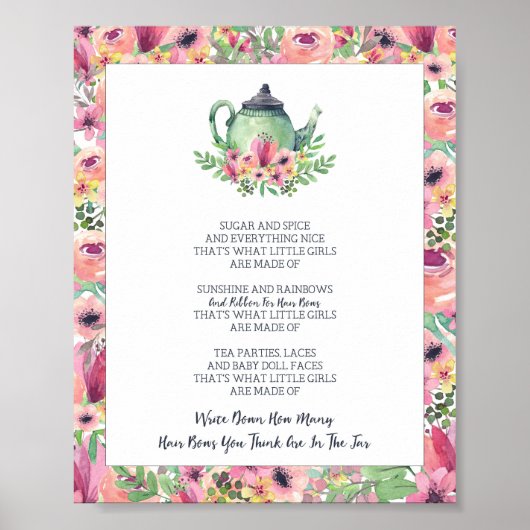 Baby Showerびんの中の弓の数 ポスター (正面)