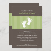 BABY SHOWER招待状:：幸せな足13P 招待状 (正面/裏面)