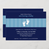 BABY SHOWER招待状:：幸せな足3L 招待状 (正面/裏面)