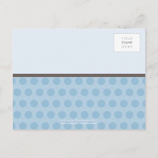 BABY SHOWER招待状::男の子フクロウ7 インビテーションポストカード (裏面)