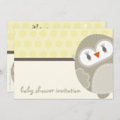 BABY SHOWER招待状::踊りフクロウ6L 招待状 (正面/裏面)