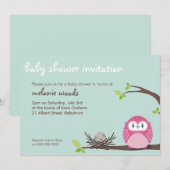 BABY SHOWER招待状:: owl + nest 2L 招待状 (正面/裏面)