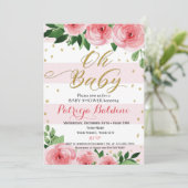 Baby Shower招待状for a Girl 招待状 (スタンド正面)