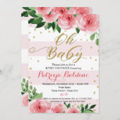 Baby Shower招待状for a Girl 招待状 (正面/裏面)