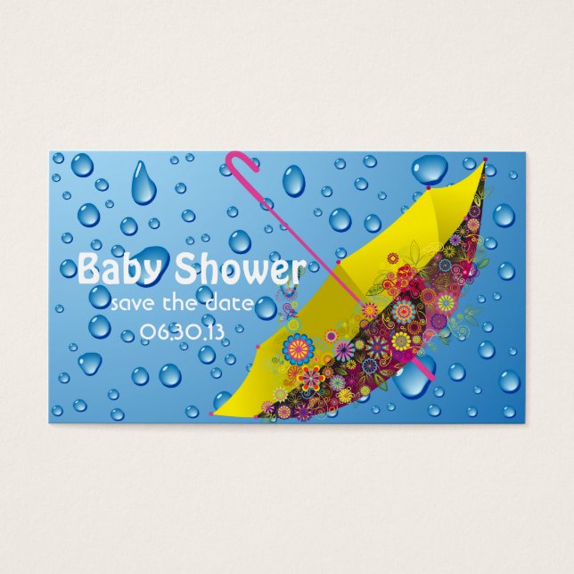 Baby Shower日付の傘を保存 (正面)