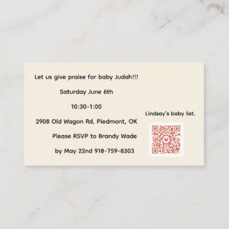 baby shower エンクロージャーカード