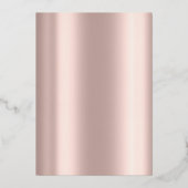 Baby Shower – 女の子、バラゴールドフォイルInvitati 箔招待状 (裏面)