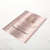 Baby Shower – 女の子、バラゴールドフォイルInvitati 箔招待状 (回転した状態)