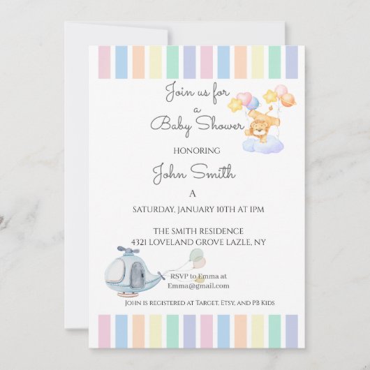 BABY SHOWER 招待状 (正面)