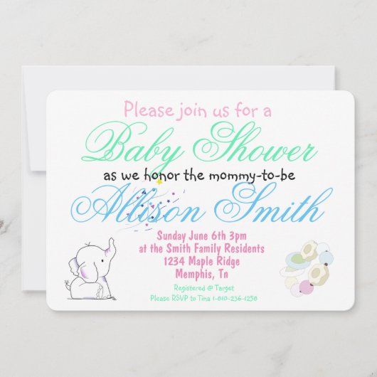 Baby Shower 招待状 (正面)
