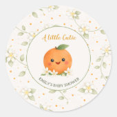 Baby Shower A Little Cutie ラウンドシール (正面)