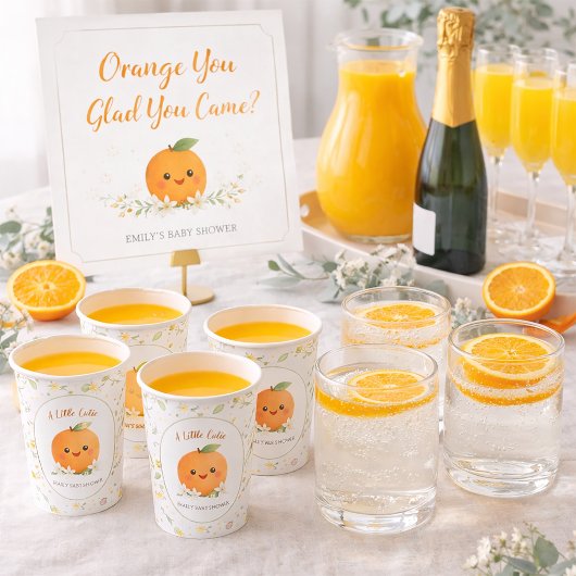 Baby Shower A Little Cutie Orange フォトプリント