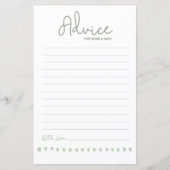 Baby Shower Advice for mom and dad Gender neutral  (正面)