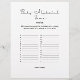 Baby Shower Alphabet Game レターヘッド